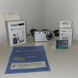 Sony Cyber-Shot DSC-P200 7.2MP Digital Camera - Silver With 2 Batteries & Memory